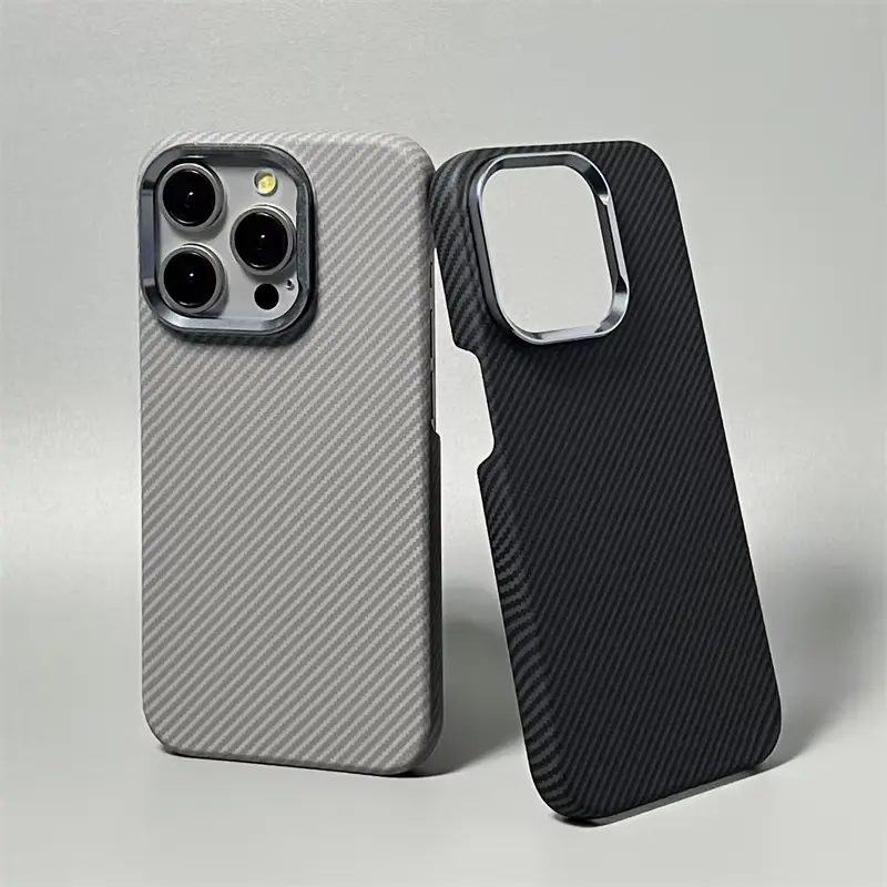 Hard Carbon Fiber Magsafe Case for iPhone 16 15 14 Pro Max Wireless Charging Alloy Lens Magnetic Protective Cover For IPHONE 16